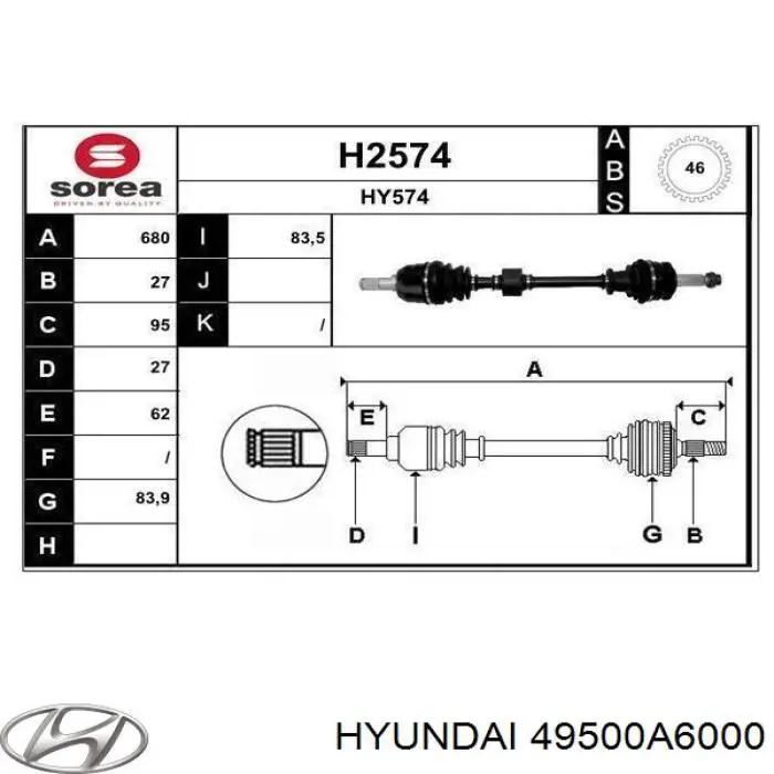 49500A6000 Hyundai/Kia 