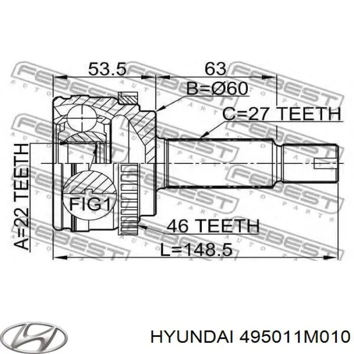  Левая полуось KIA Cerato 2