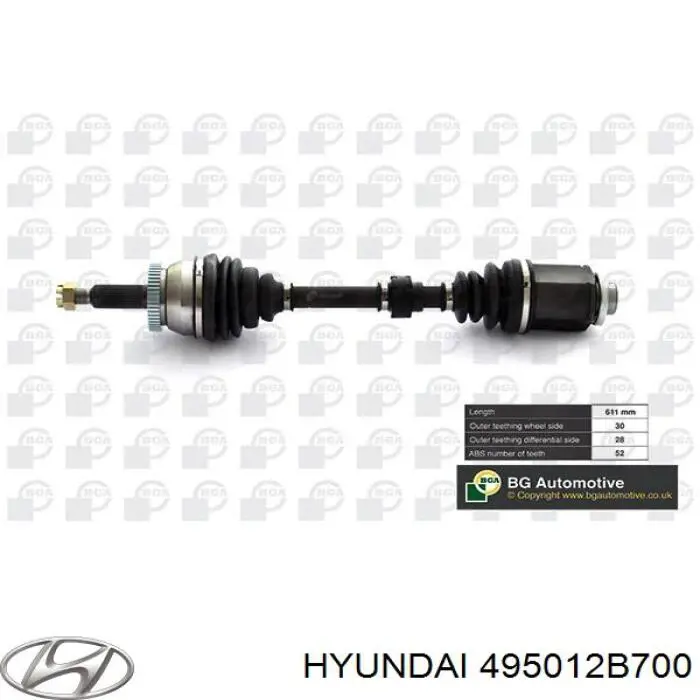 Правая полуось 495012B700 Hyundai/Kia