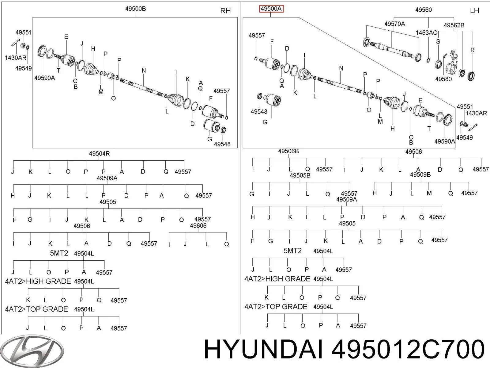 495012C700 Hyundai/Kia 