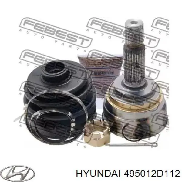 Полуось (привод) передняя левая 495012D112 Hyundai/Kia