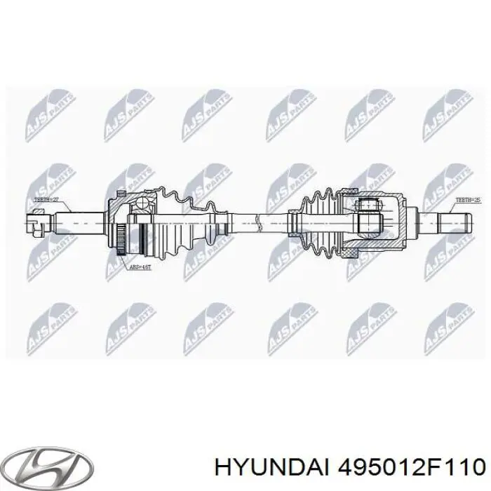 Левая полуось 495012F110 Hyundai/Kia