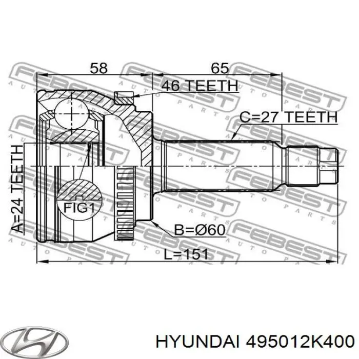 ШРУС наружный Ashika 620HH37