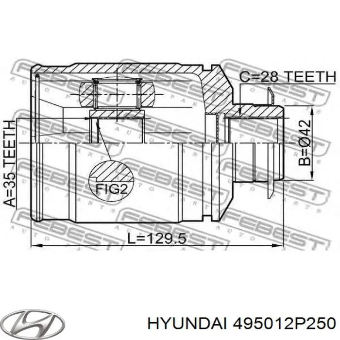 Привод правый Hyundai/Kia 495012P250
