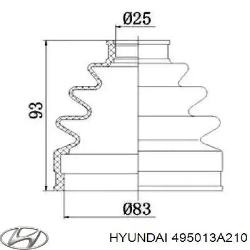 Полуось (привод) передняя Hyundai/Kia 495013A212 цена, от 39.18 USD