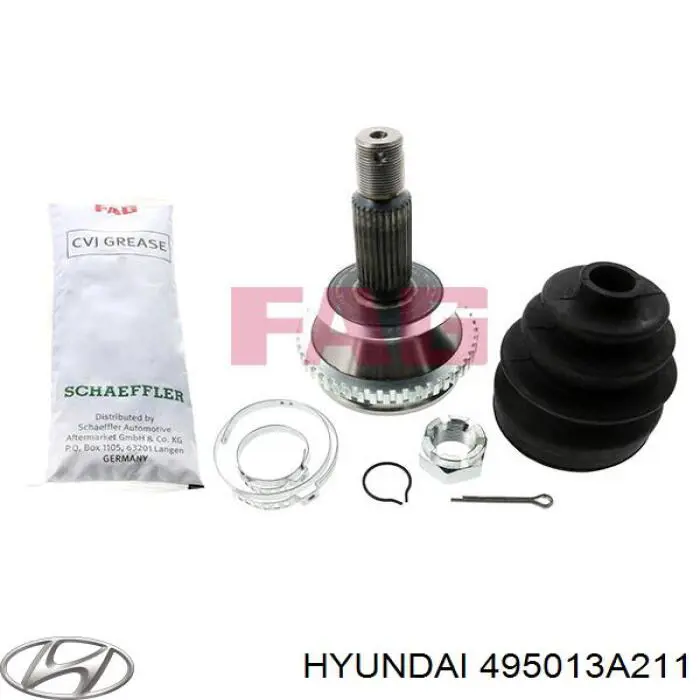 Полуось передняя 495013A211 Hyundai/Kia