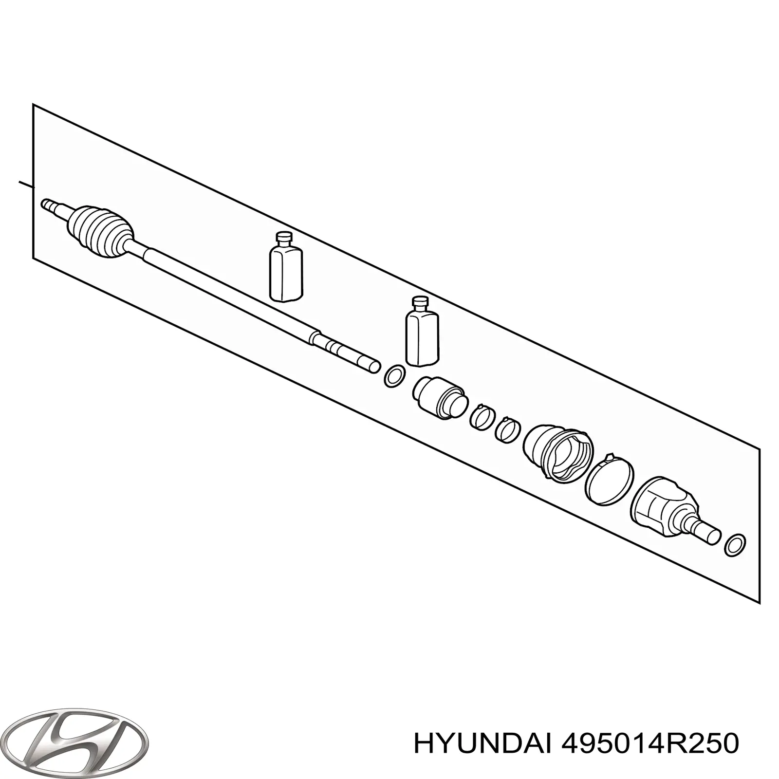 495014R250 Hyundai/Kia Полуось передняя, правая
