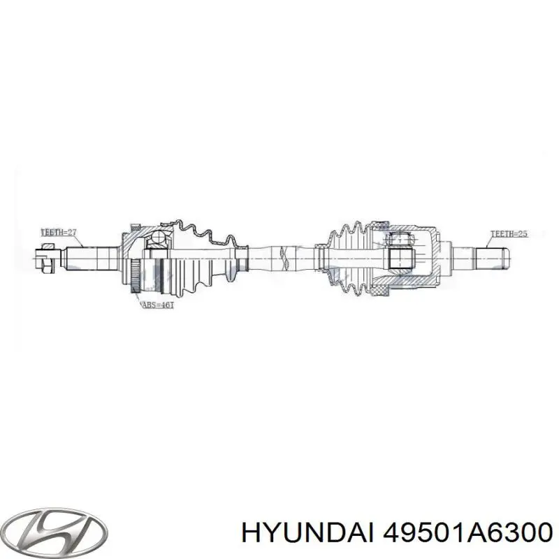 Привод передний правый Hyundai/Kia 49501A6300 цена, от 202.71 USD