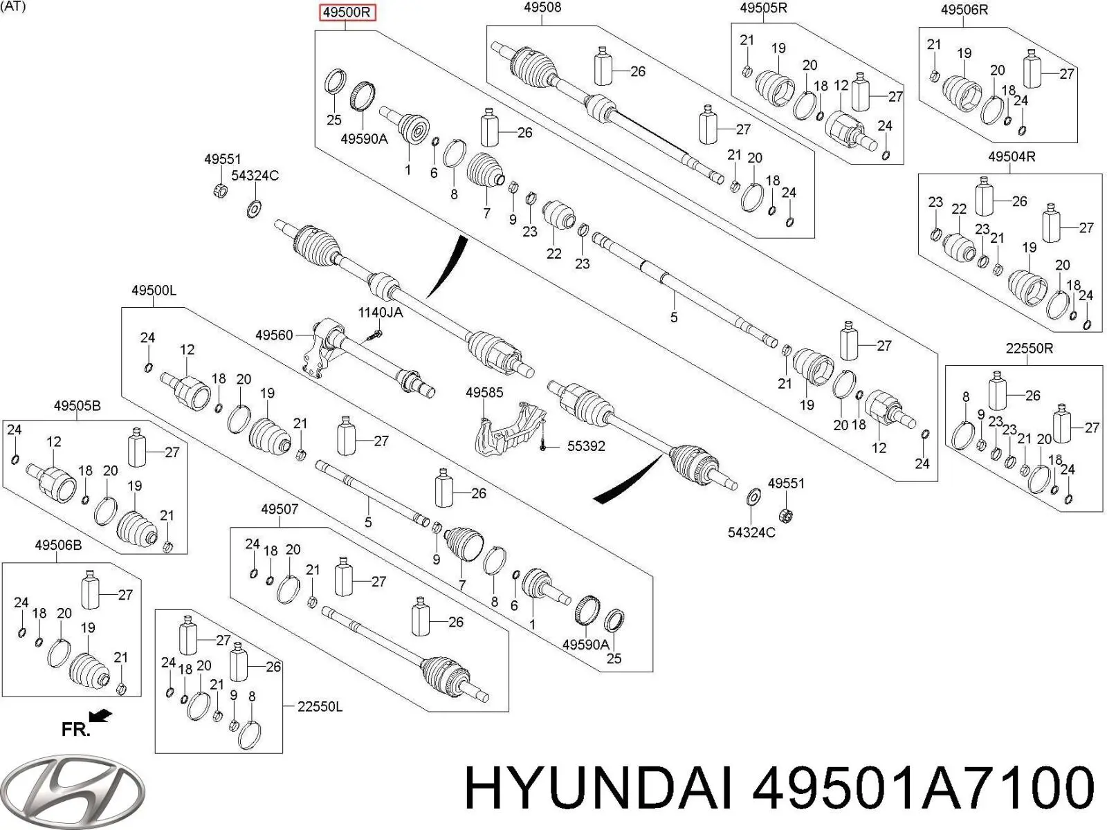 Hyundai/Kia 49501A7100 цена, от 124.29 USD