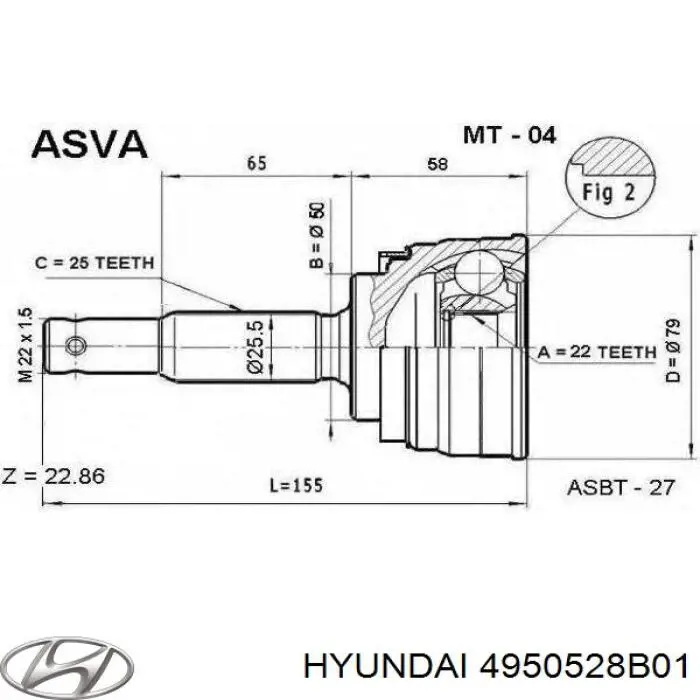 Граната колесная Hyundai/Kia 4950528B01 цена, от 25.02 USD