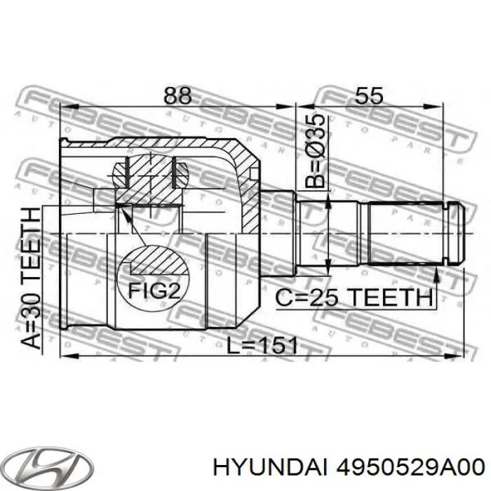 4950529A00 Hyundai/Kia шрус внутренний передний