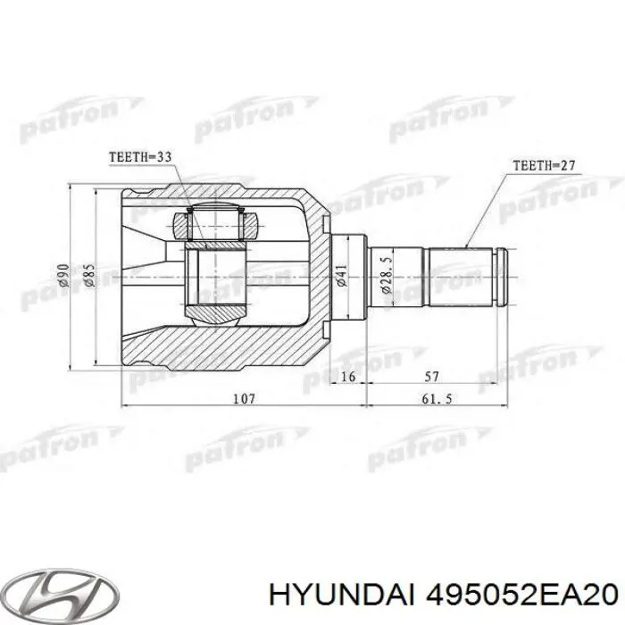 ШРУС внутренний передний MARKET (OEM) 495052EA20