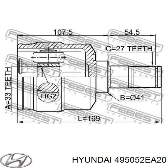 HM495012E900N Mando ШРУС внутренний, передний