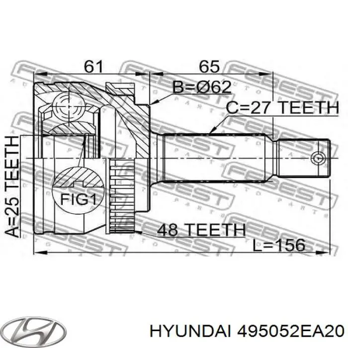 ШРУС внутренний 495052EA20 Hyundai/Kia