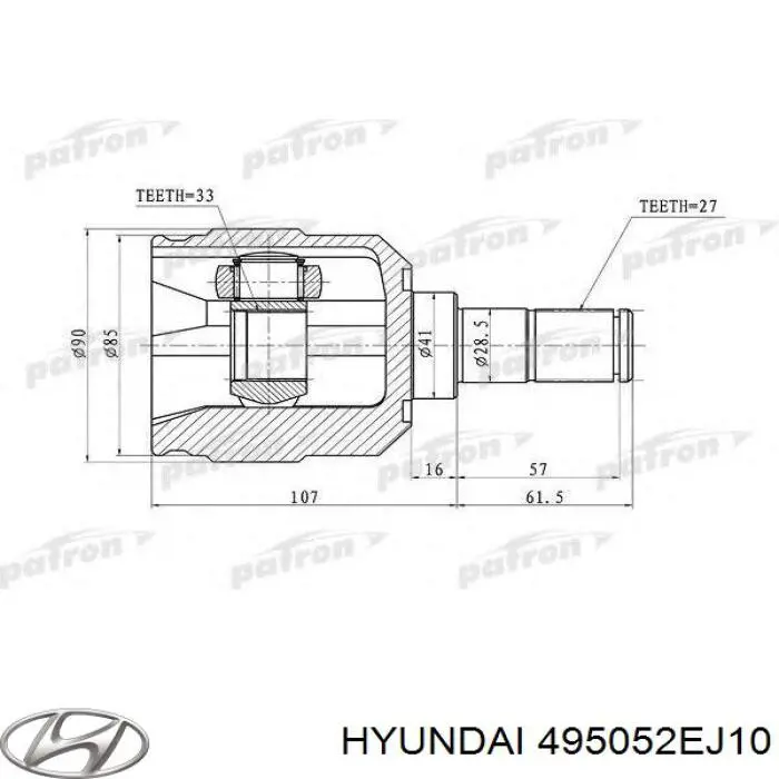 ШРУС внутренний передний HYUNDAI 495052EJ10