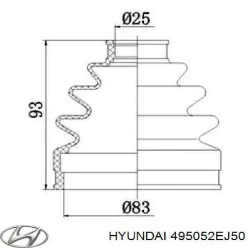 495052EJ50 Hyundai/Kia шрус внутренний передний правый
