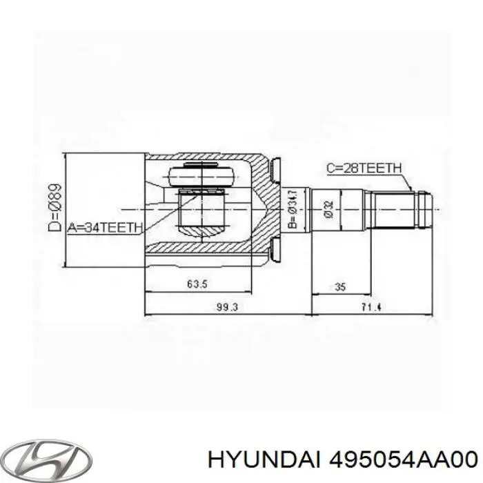  495054AA00 Hyundai/Kia