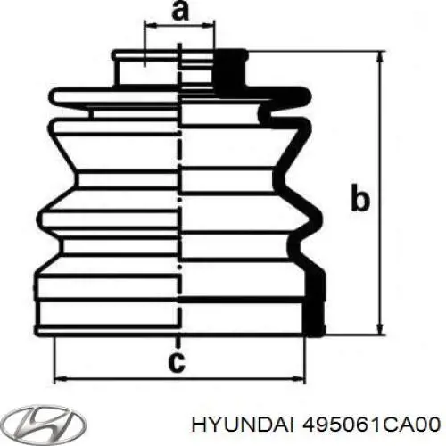 495061CA00 Hyundai/Kia пыльник шруса передней полуоси внутренний