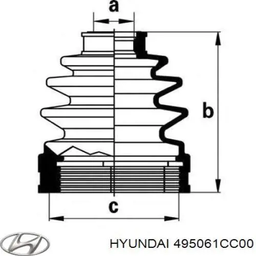 495061CC00 Hyundai/Kia пыльник шруса передней полуоси внутренний