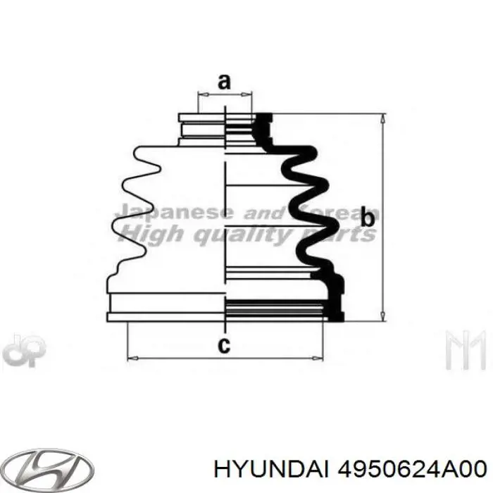4950624A00 Hyundai/Kia пыльник шруса передней полуоси наружный