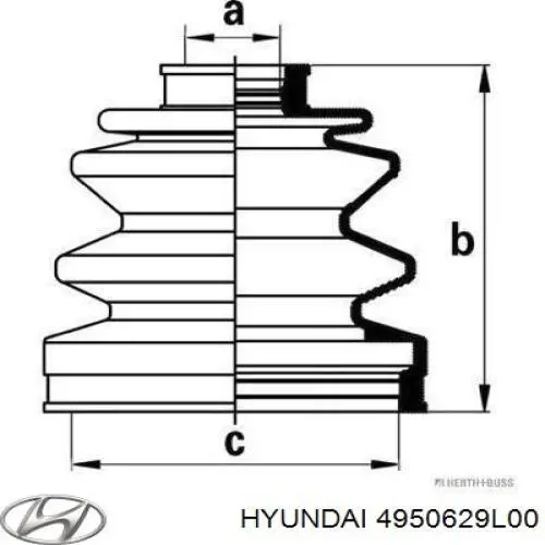 Пыльник шарнира угловых скоростей внутренний передний Hyundai/Kia 4950629L00 цена, от 7.11 USD