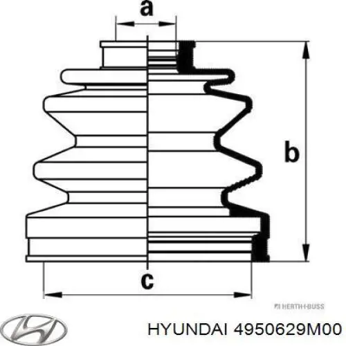 Пыльник ШРУСа внутренний 4950629M00 Hyundai/Kia