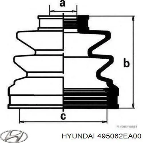 Купить 495062EA00 Hyundai/Kia Пыльник гранаты внутренний, передней полуоси