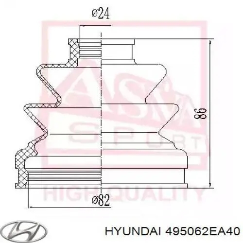 Пыльник ШРУСа внутренний 495062EA40 Hyundai/Kia