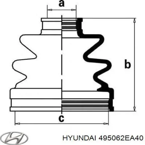 Купить 495062EA40 Hyundai/Kia Пыльник гранаты внутренний, передней полуоси