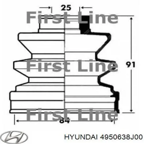 Пыльник ШРУСа внутренний 4950638M00 Hyundai/Kia