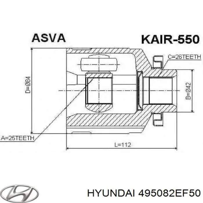 ШРУС наружный передний, правый Hyundai/Kia 495082EF50 цена, от 38.01 USD