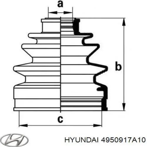 Пыльник ШРУСа наружный 4950917A10 Hyundai/Kia