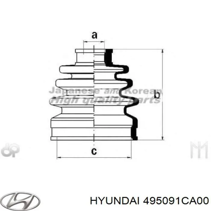 495091CA00 Hyundai/Kia пыльник шруса передней полуоси наружный