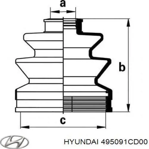 495091CD00 Hyundai/Kia пыльник шруса передней полуоси наружный