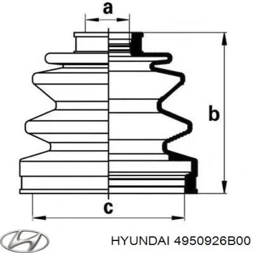 4950926B00 Hyundai/Kia пыльник шруса передней полуоси наружный