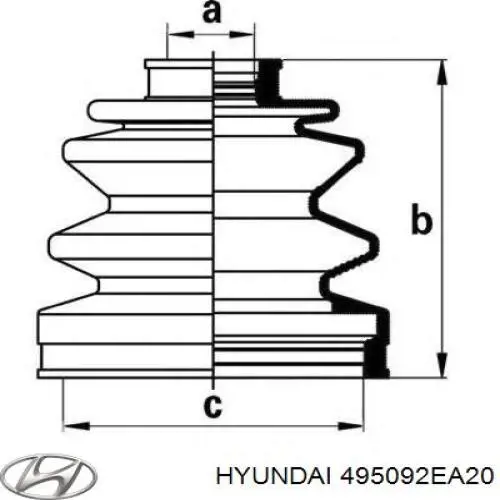 Пыльник шруса наружный HYUNDAI 495092EA20