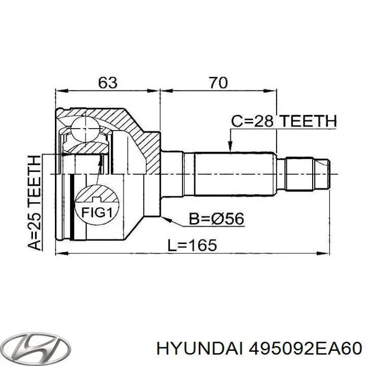 Купить 495092EA60 Hyundai/Kia Пыльник ШРУСа задней полуоси наружный