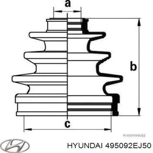 Чехол шруса Hyundai/Kia 495092EJ50 цена, от 15.82 USD