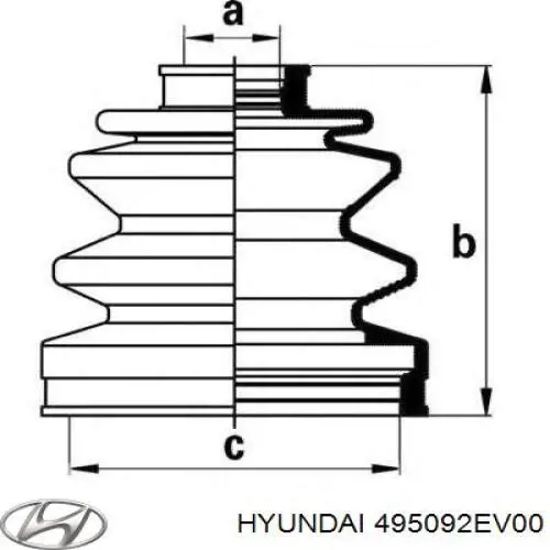 Пыльник шруса наружный HYUNDAI 495092EV00