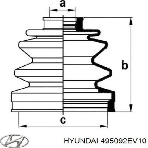 495092EV10 Hyundai/Kia Пыльник шарнира привода