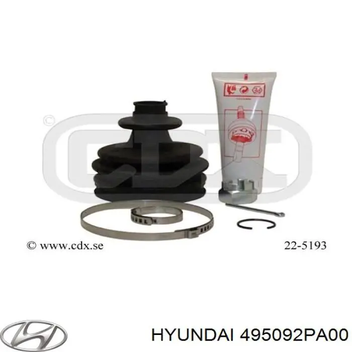 Пыльники ШРУСов передней полуоси, комплект HYUNDAI 495092PA00