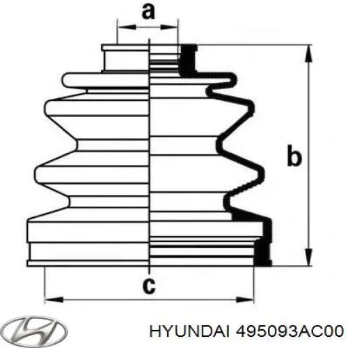 Купить 495093AC00 Hyundai/Kia Пыльник гранаты наружный, передний
