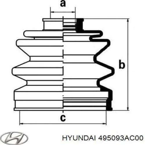 Чехол шруса Hyundai/Kia 495093AC00 цена, от 13.40 USD
