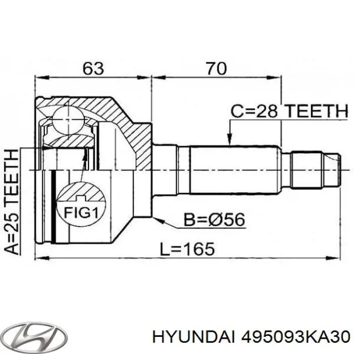 Пыльник ШРУСа наружный правый 495093KA30 Hyundai/Kia