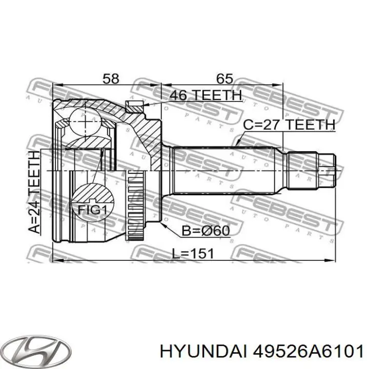Купить 49526A6101 Hyundai/Kia 