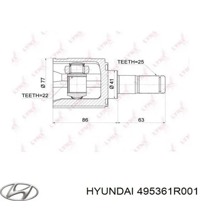 Купить 495361R001 Hyundai/Kia Шрус внутренний левый