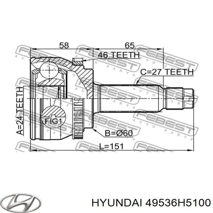 49536H5100 Hyundai/Kia 