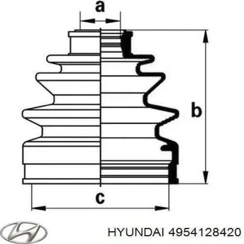 Пыльник ШРУСа наружный 4954128420 Hyundai/Kia