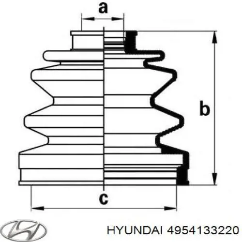 4954133220 Hyundai/Kia пыльник шруса передней полуоси наружный