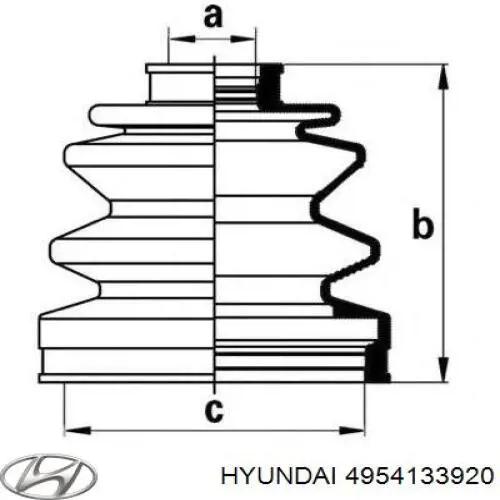 4954133920 Hyundai/Kia Пыльник шарнира привода